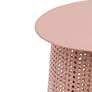 Pesky 21" Wide Coral Pink Oval Side Table