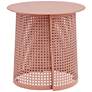 Pesky 21" Wide Coral Pink Oval Side Table