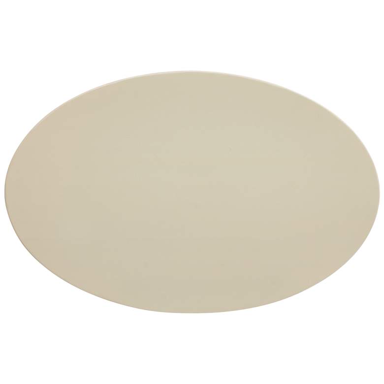 Image 2 Pesky 21 inch Wide Eggnog Cream Oval Side Table more views