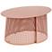 Pesky 32" Wide Coral Pink Oval Coffee Table