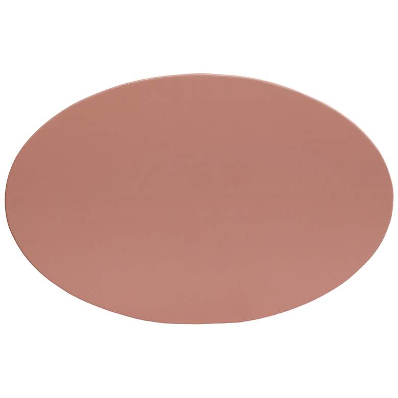 Image 4 Pesky 32" Wide Coral Pink Oval Coffee Table more views