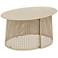 Pesky 32" Wide Eggnog Cream Oval Coffee Table