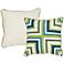 Pesto Blue and Green Geometric 18" Indoor-Outdoor Pillow