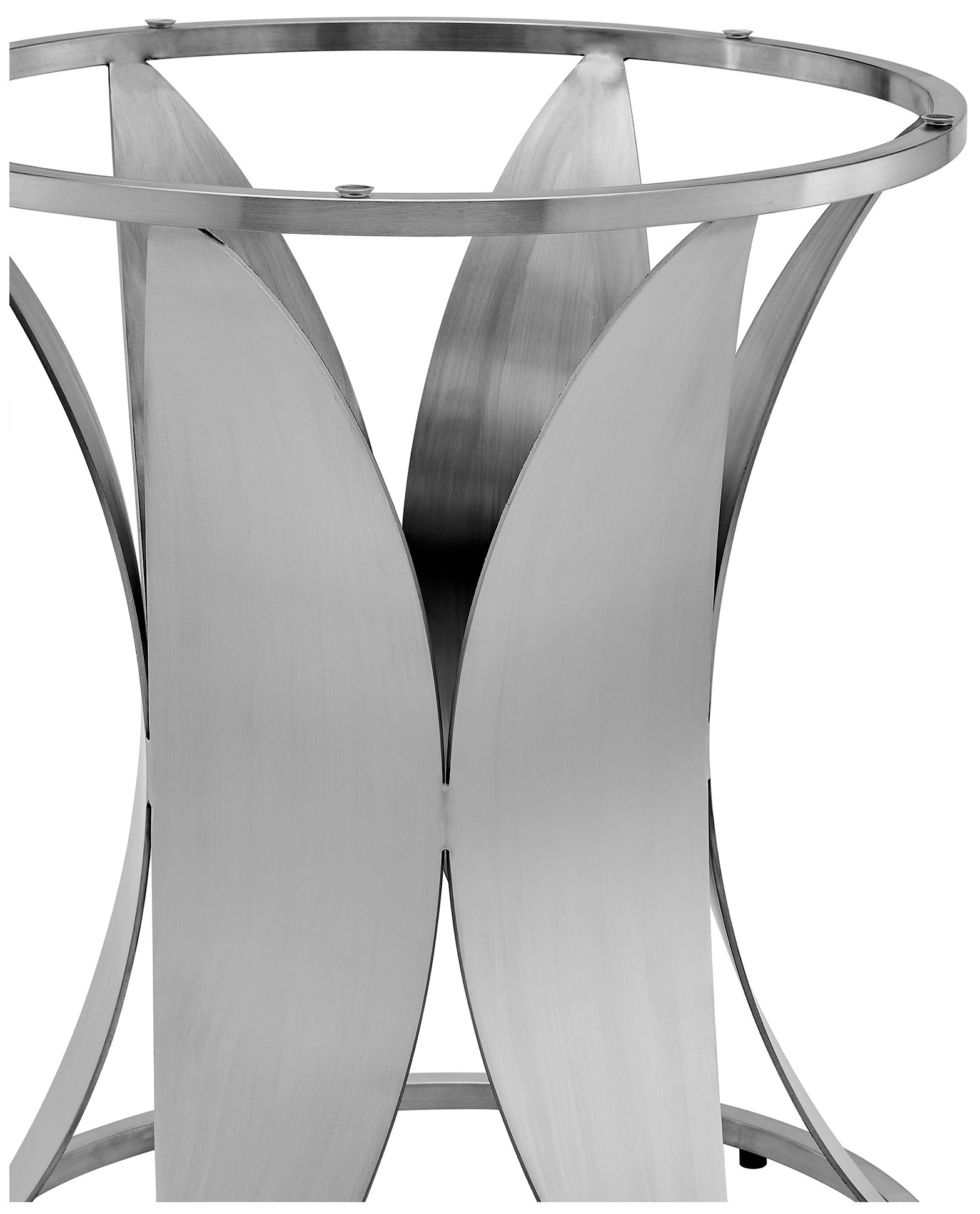 Image 5 Petal 48 in. Modern Round Dining Table in Glass and Stainless Steel more views