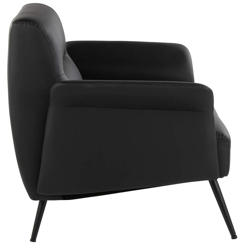 Image 3 Petal Accent Chair in Black Metal and Black Faux Leather by LumiSource more views