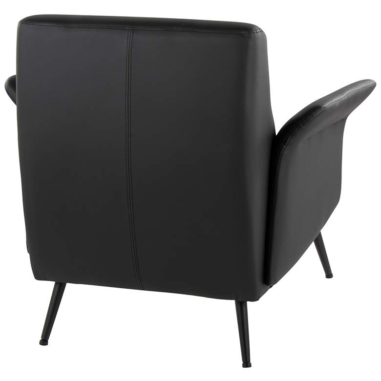 Image 4 Petal Accent Chair in Black Metal and Black Faux Leather by LumiSource more views