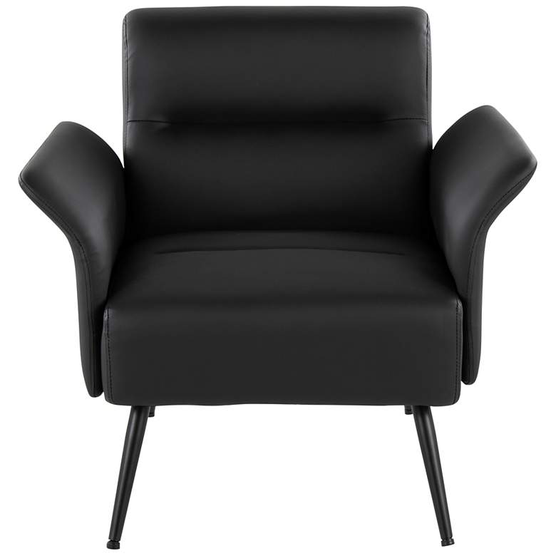 Image 6 Petal Accent Chair in Black Metal and Black Faux Leather by LumiSource more views