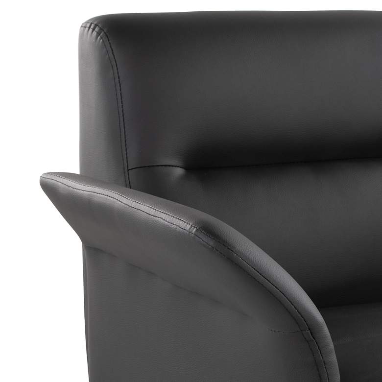 Image 7 Petal Accent Chair in Black Metal and Black Faux Leather by LumiSource more views