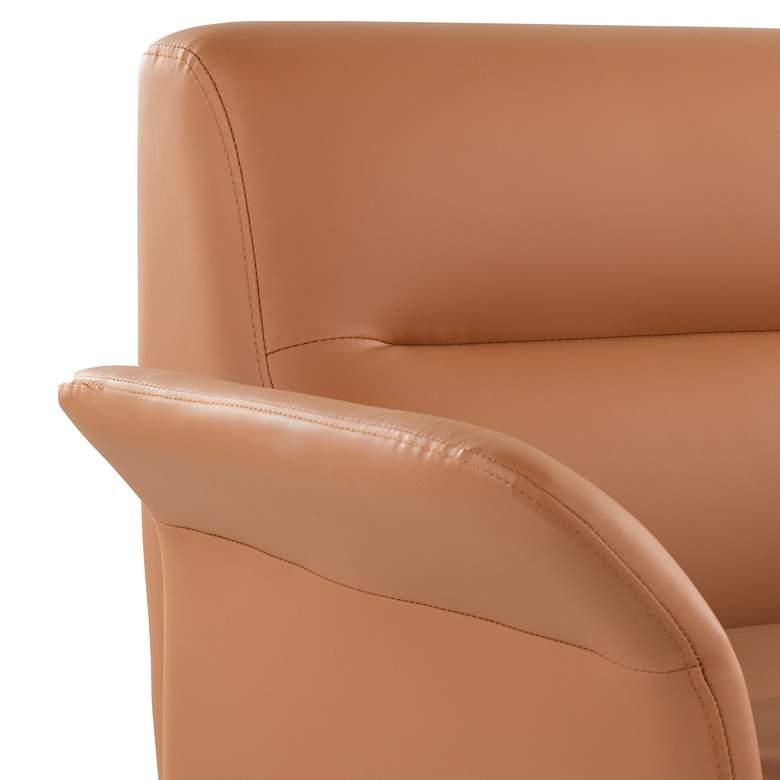 Image 7 Petal Accent Chair in Camel Faux Leather by LumiSource more views