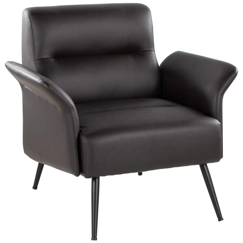 Image 1 Petal Accent Chair in Espresso Faux Leather by LumiSource