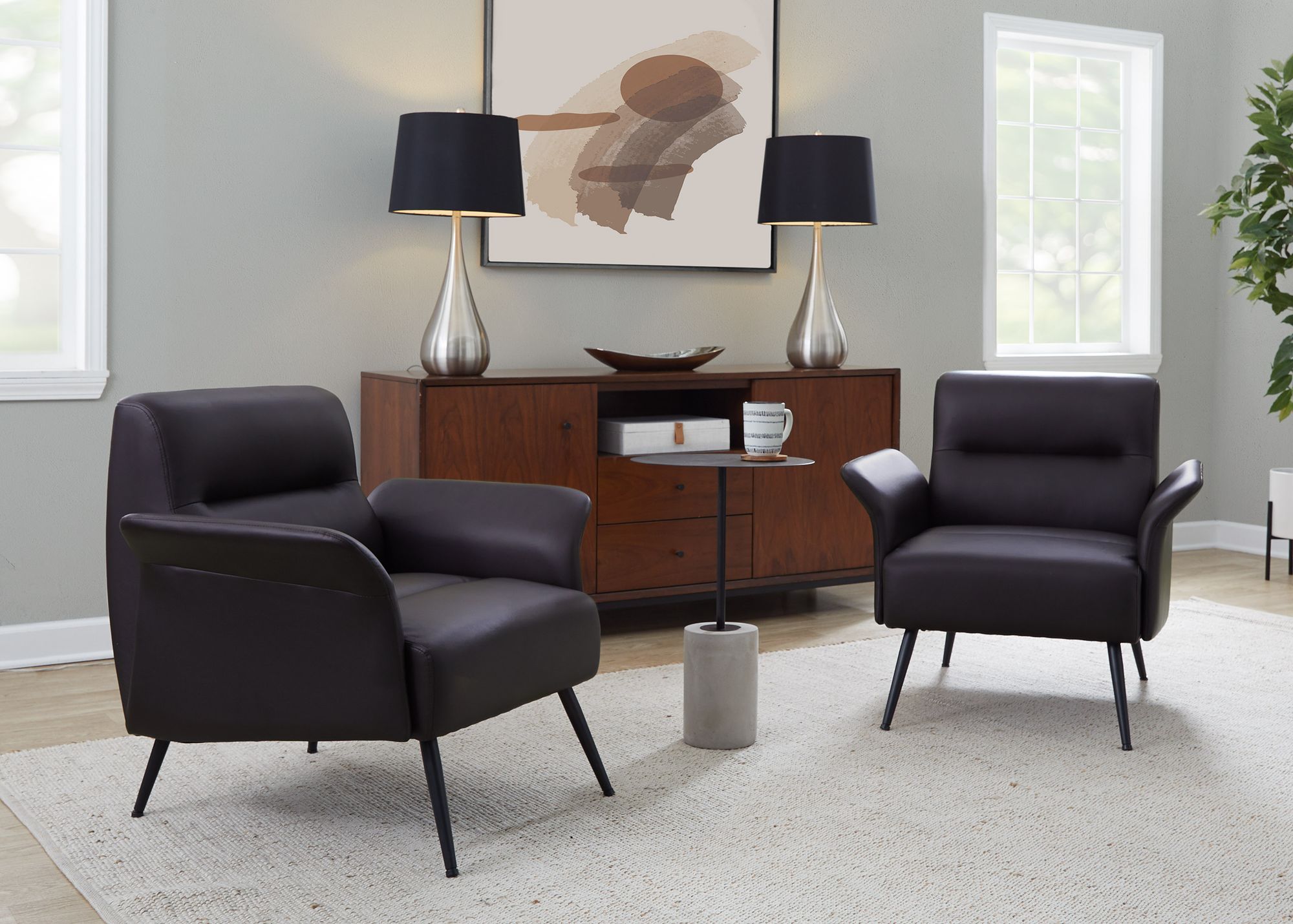 Petal Accent Chair in Espresso Faux Leather by LumiSource