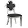 Petal Dark Gray Chenille Silver Leaf Dining Chair