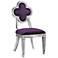 Petal Deep Purple Chenille Silver Leaf Dining Chair