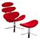 Petal Lounge Red Velour Microfiber Contemporary Chair