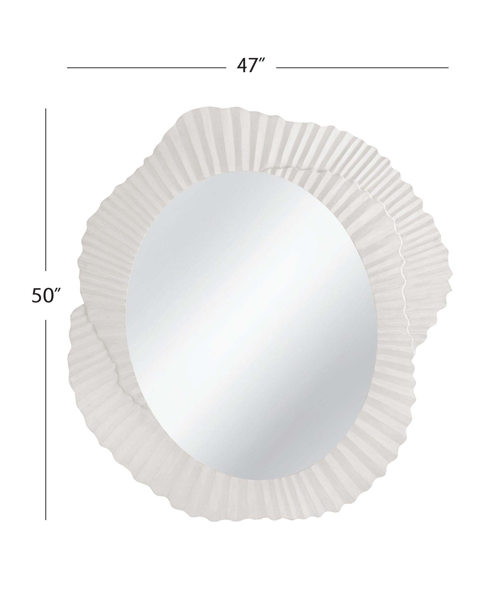 Petal Matte White 47" x 50" Wall Mirror