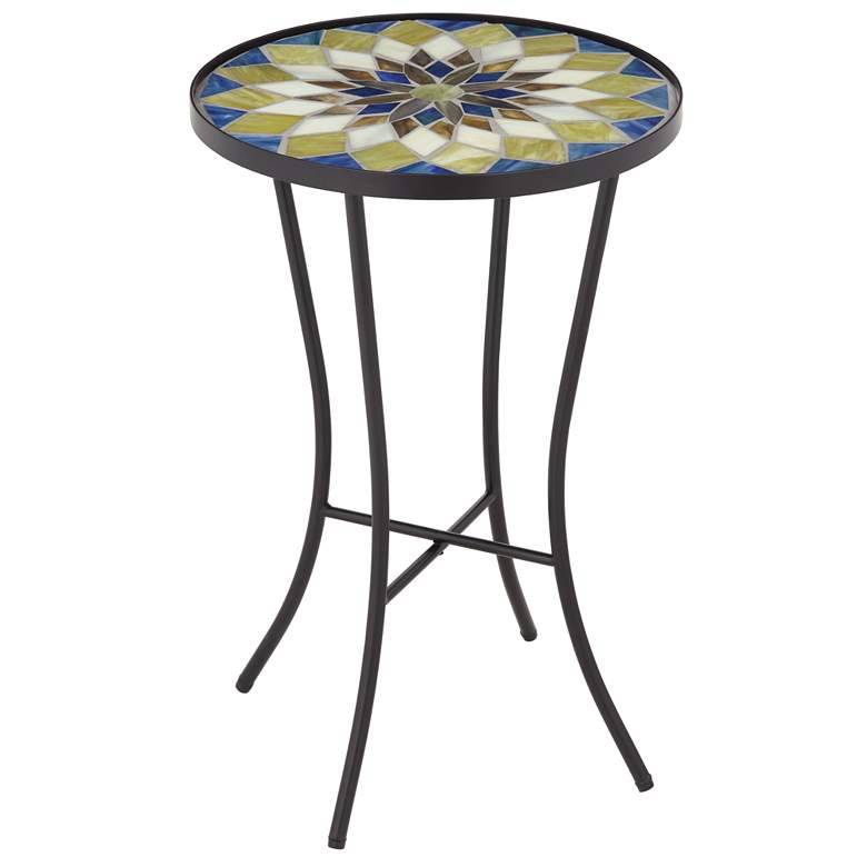 Image 1 Petal Mosaic Multicolor Outdoor Accent Table