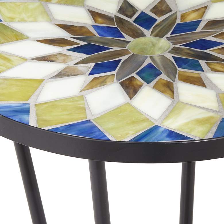 Image 3 Petal Mosaic Multicolor Outdoor Accent Tables Set of 2 more views