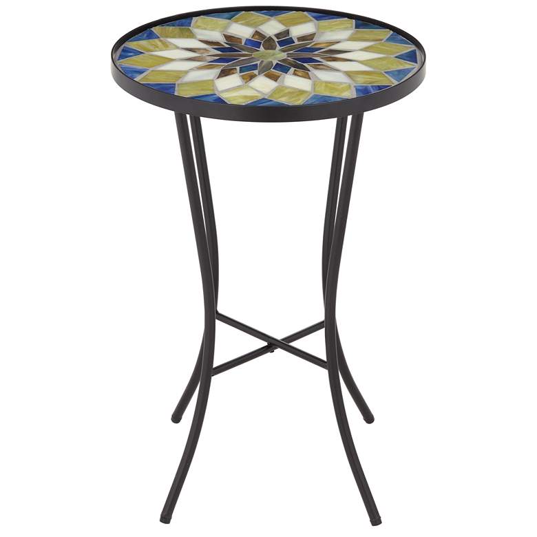 Image 6 Petal Mosaic Multicolor Outdoor Accent Tables Set of 2 more views