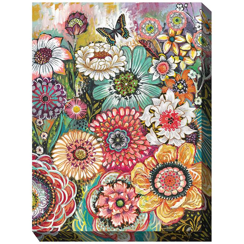 Image 1 Petal Party 40" High All-Weather Outdoor Canvas Wall Art
