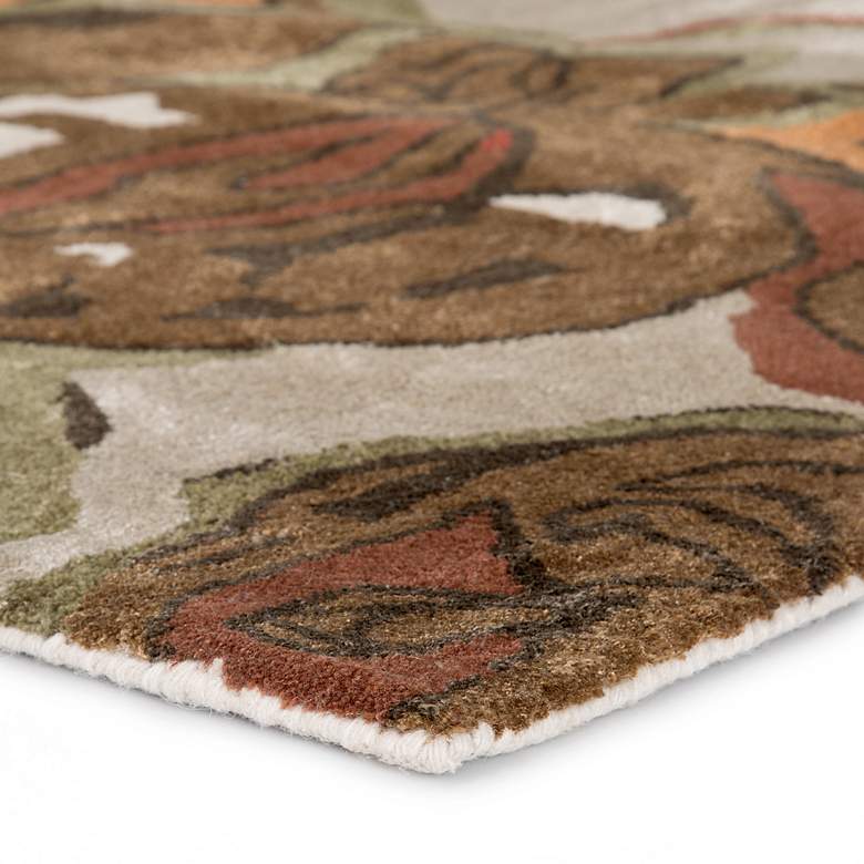 Petal Pusher BL12 5&#39;x8&#39; Light Gray and Brown Floral Area Rug more views