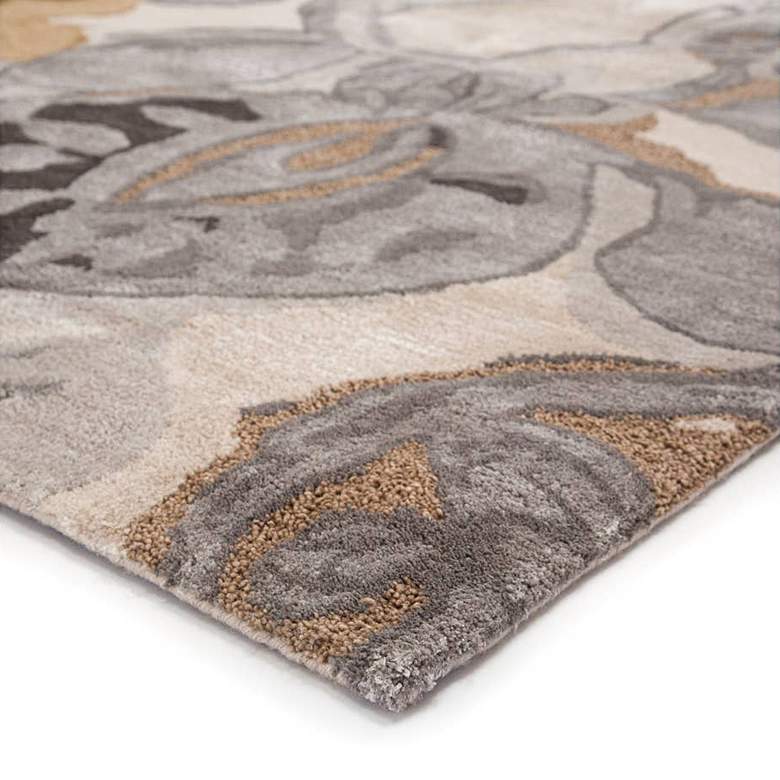 Image 2 Petal Pusher BL65 5'x8' White and Gray Floral Area Rug more views