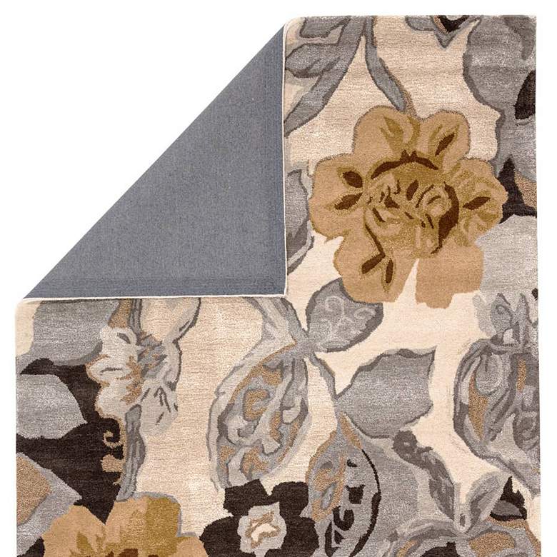Image 3 Petal Pusher BL65 5'x8' White and Gray Floral Area Rug more views