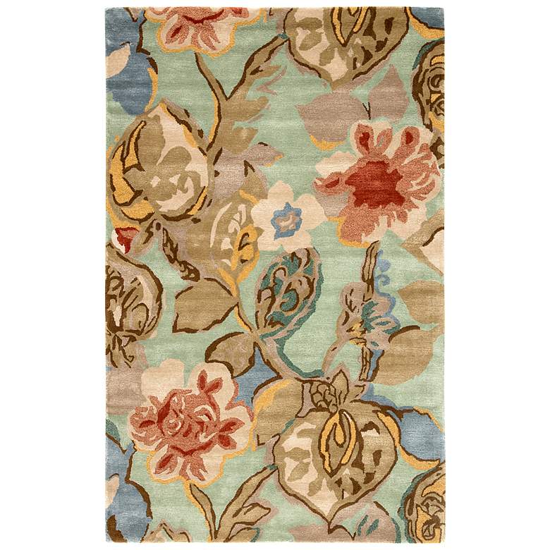 Image 2 Petal Pusher BL71 5&#39;x8&#39; Multi-Color Green Floral Area Rug