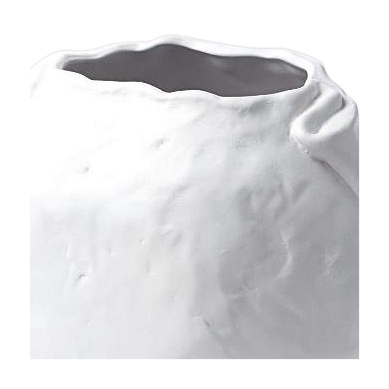 Image 2 Petale Matte White 9 3/4 inch Wide Ceramic Decorative Vase more views