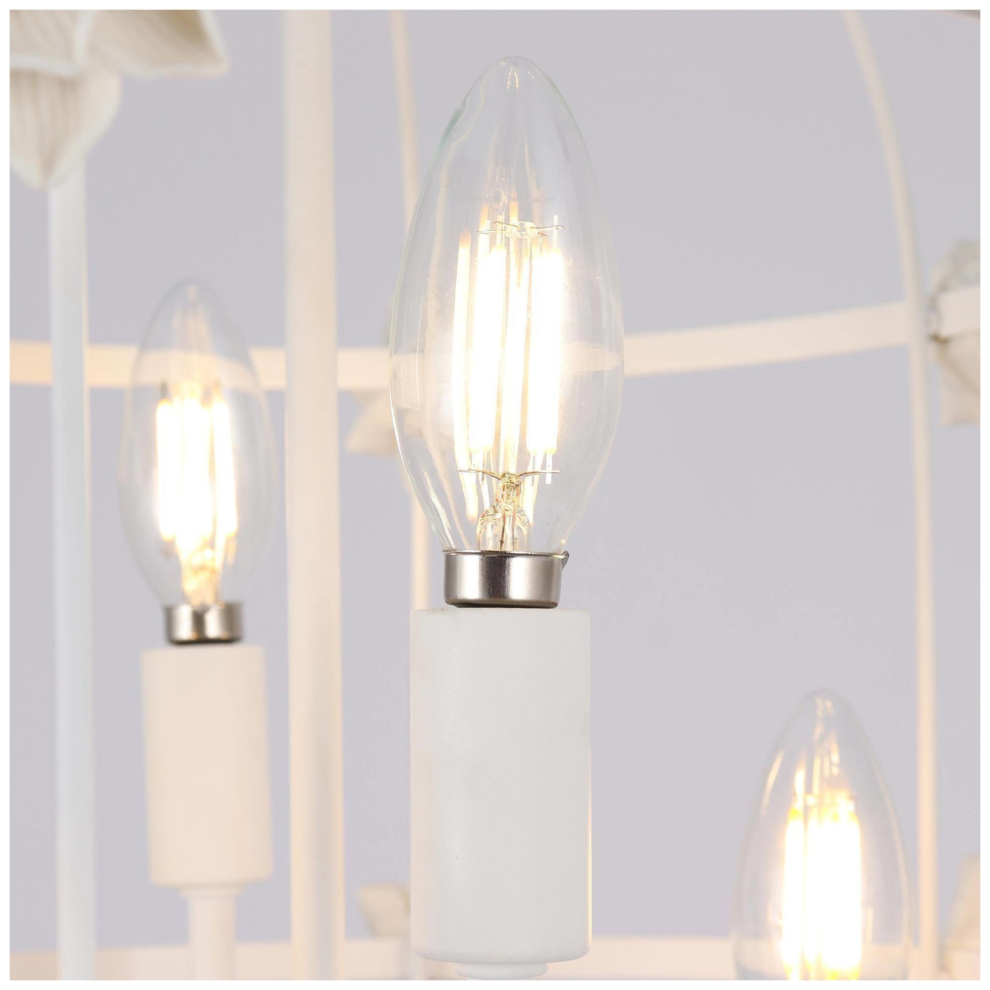 Image 6 Petalina 16.1" wide 4-Light Brass Art Deco Cage Lantern Chandelier more views