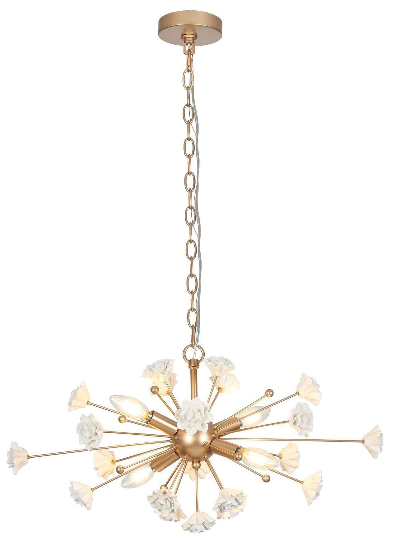 Thumbnail1 of Petalina 24.8" wide 4-Light Brass Art Deco Sputnik Chandelier