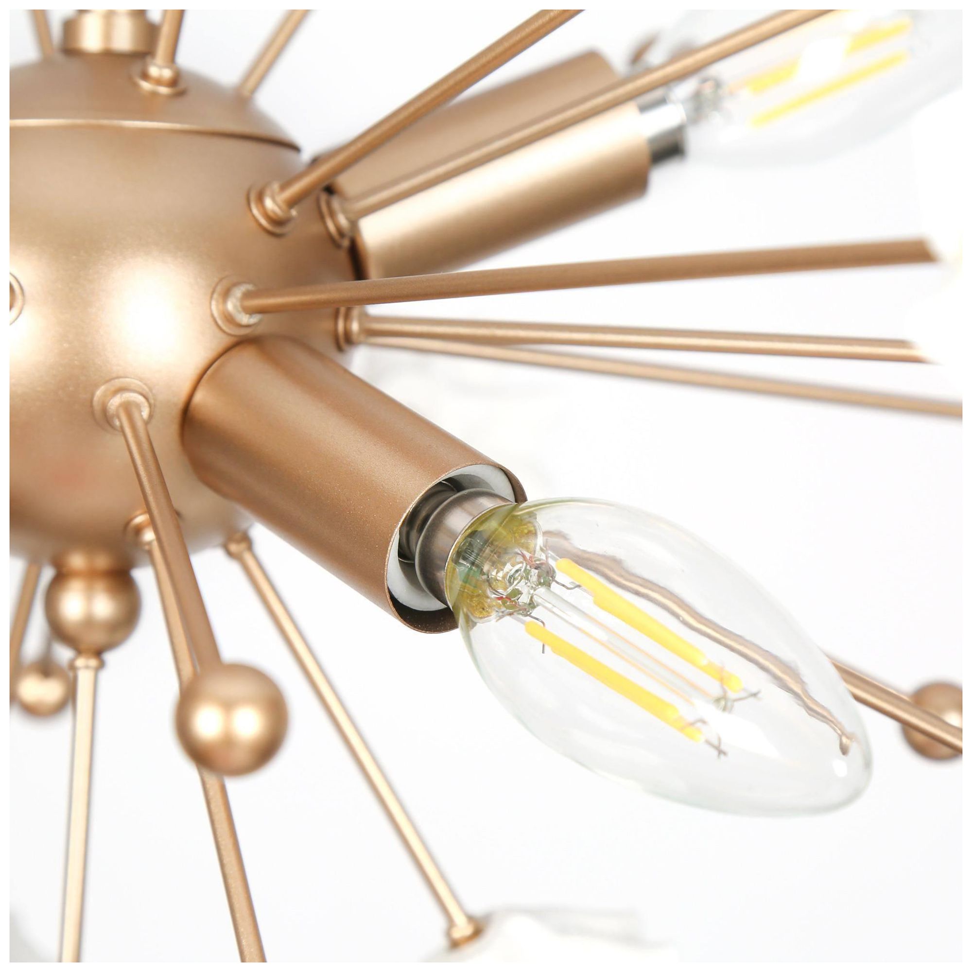 Thumbnail4 of Petalina 24.8" wide 4-Light Brass Art Deco Sputnik Chandelier more views