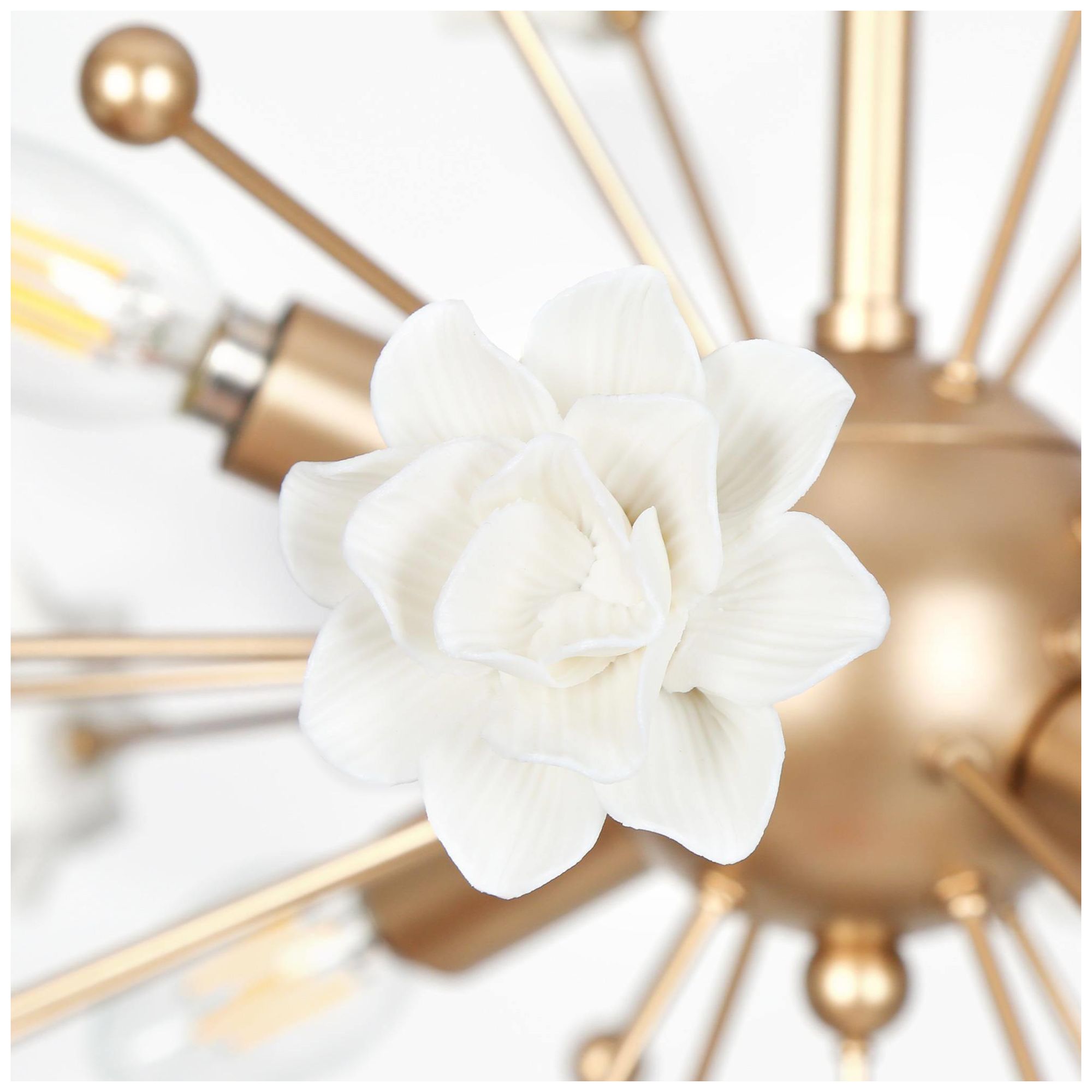 Petalina 24.8" wide 4-Light Brass Art Deco Sputnik Chandelier