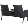 Pete Black Metal and Rattan Double Chair with Center Table
