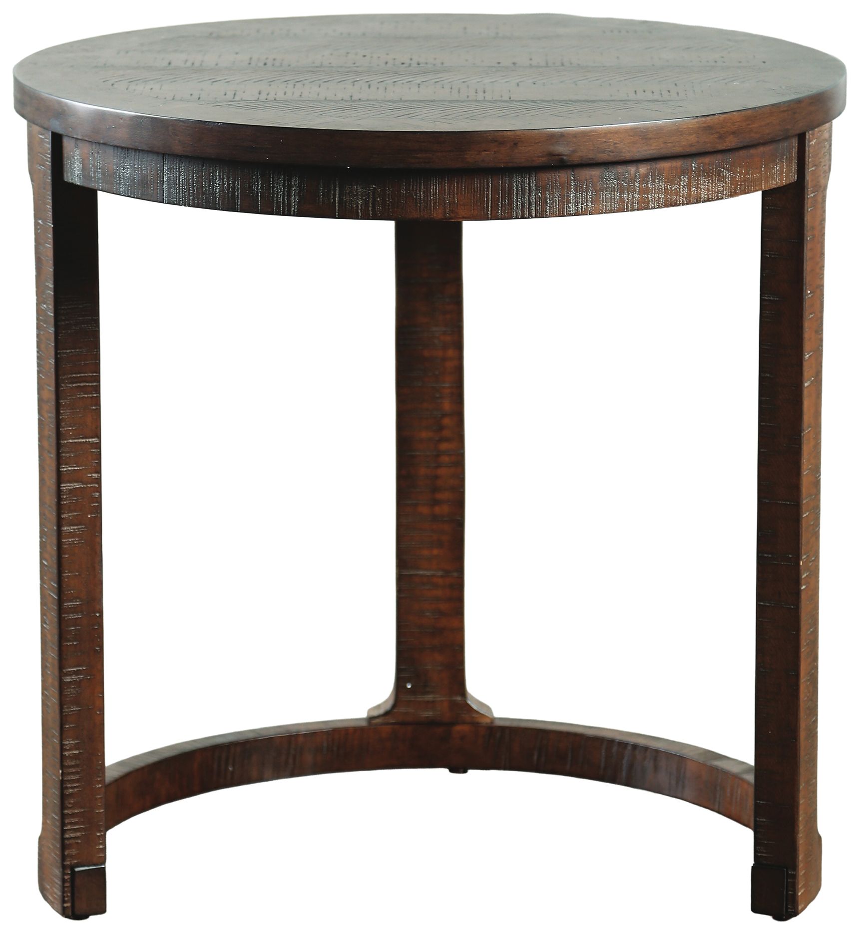 Image 4 Peter 24" Wide Distressed Espresso Round Wood Nesting End Table more views
