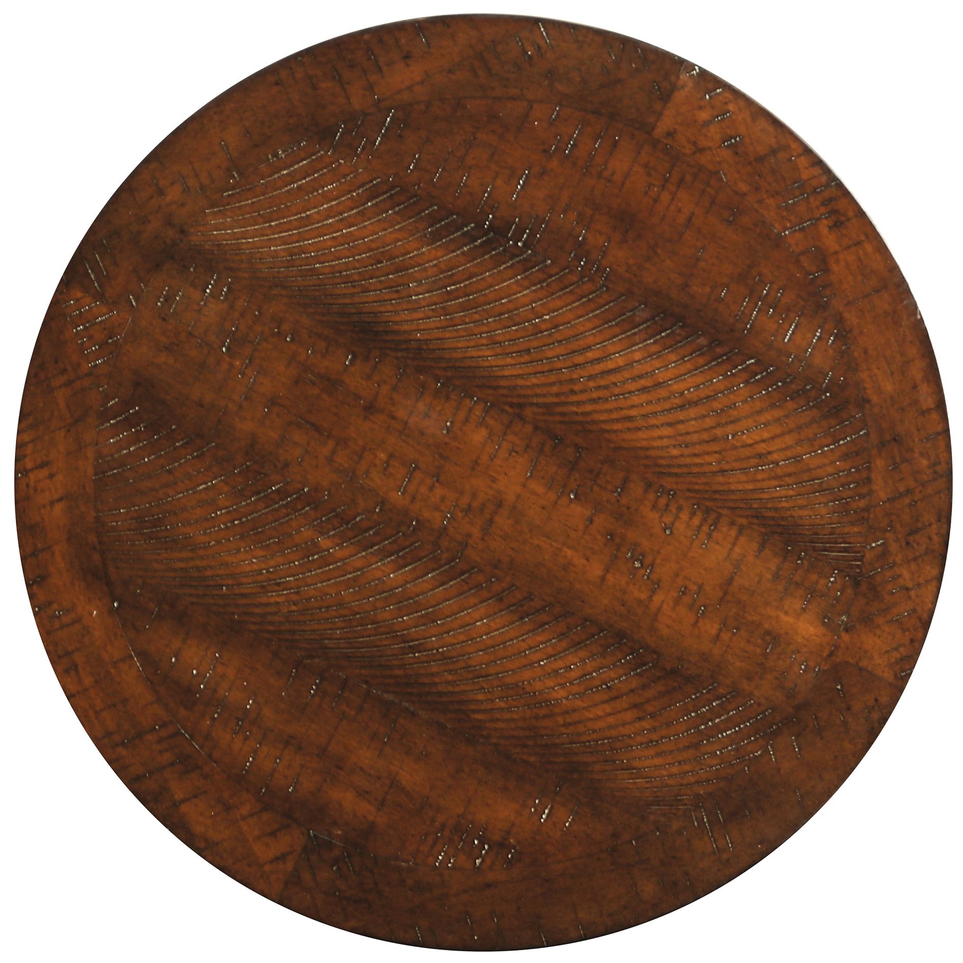 Image 5 Peter 24" Wide Distressed Espresso Round Wood Nesting End Table more views