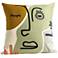 Petey Multi-Color Human Face 20" Square Throw Pillow
