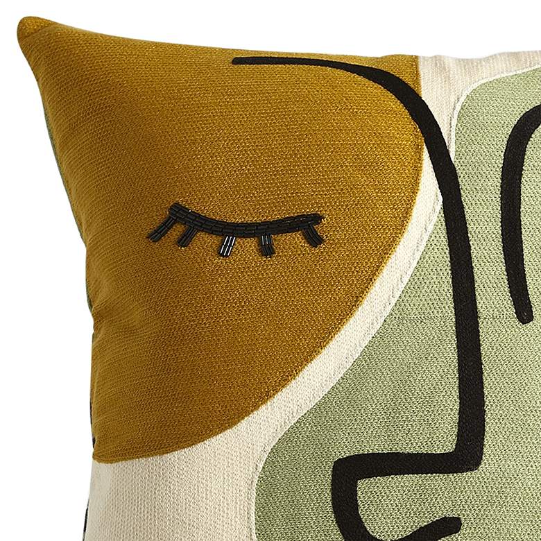 Image 3 Petey Multi-Color Human Face 20" Square Throw Pillow more views