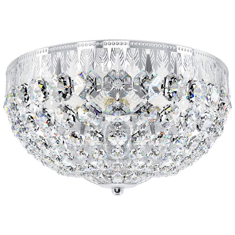Image 1 Petit Crystal 10" Wide Silver Clear Crystal 4-Light Flush Mount