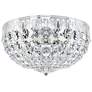 Petit Crystal 10" Wide Silver Clear Crystal 4-Light Flush Mount