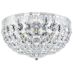 Petit Crystal 10&quot; Wide Silver Clear Crystal 4-Light Flush Mount