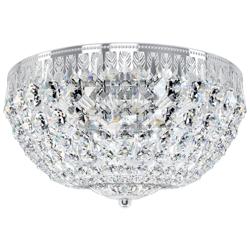 Petit Crystal 12&quot; Wide Silver Clear Crystal 5-Light Flush Mount