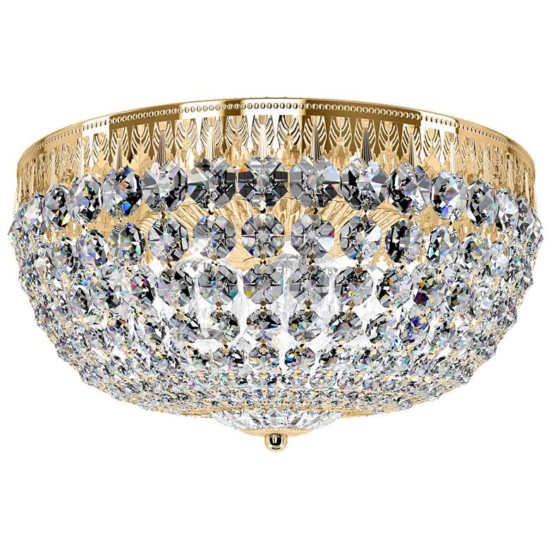 Image 1 Petit Crystal 14" Wide Aurelia Clear Optic Crystal 5-Lt Flush Mt