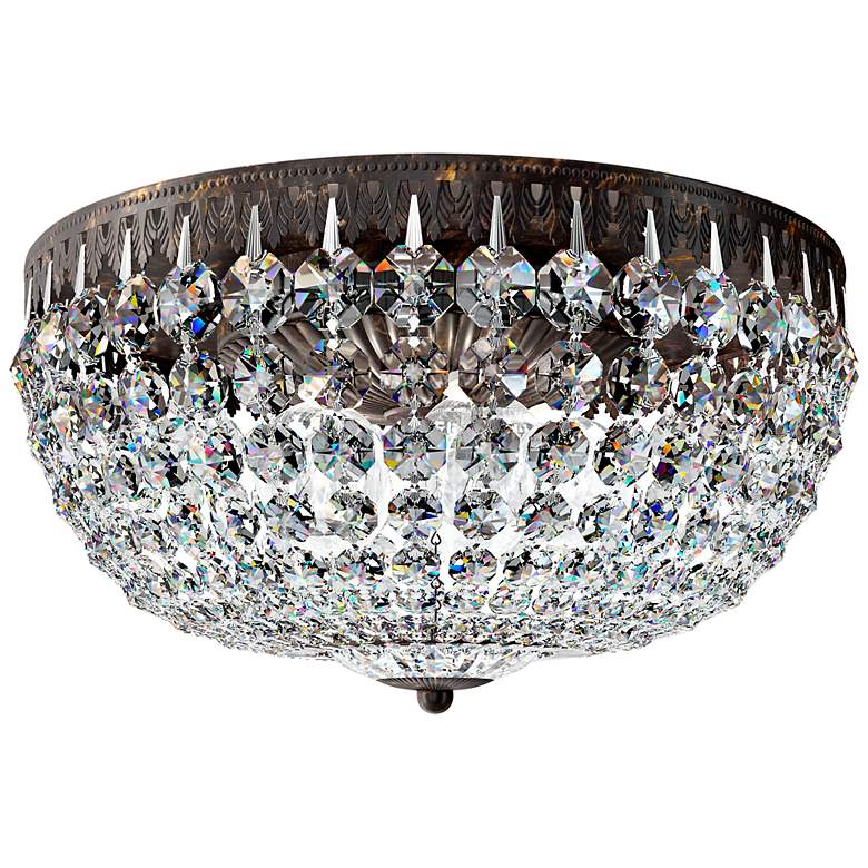 Image 2 Petit Crystal 14" Wide Heirloom Bronze Bowl Ceiling Light