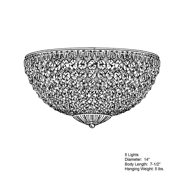 Image 4 Petit Crystal 14" Wide Heirloom Bronze Bowl Ceiling Light more views