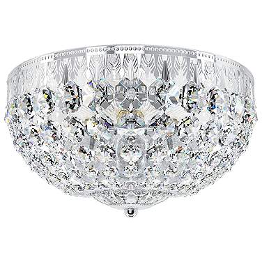 Petit Crystal 5.5"H x 10"W 4-Light Flush Mount in Silver