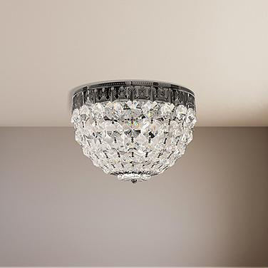Petit Crystal 5.5"H x 8"W 3-Light Flush Mount in Heirloom Bronze