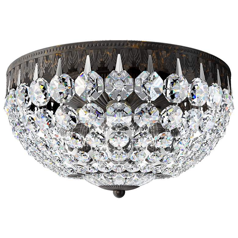Image 1 Petit Crystal 5.5"H x 10"W 4-Light Flush Mount in Heirloom Bronze