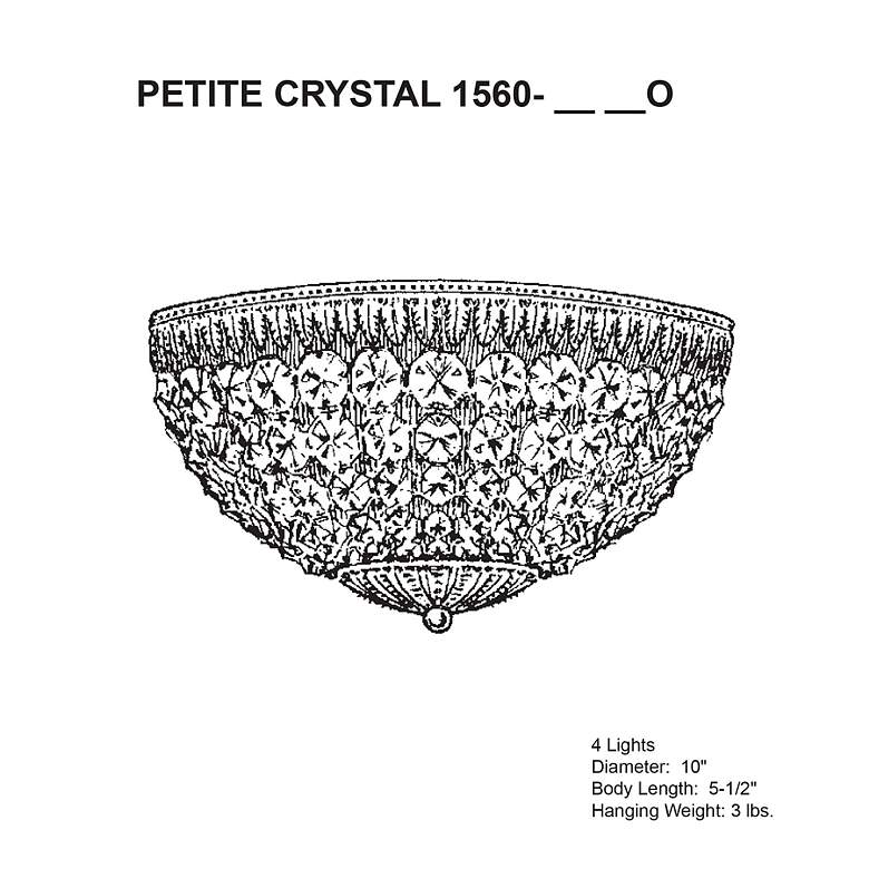 Image 3 Petit Crystal 5.5"H x 10"W 4-Light Flush Mount in Heirloom Bronze more views
