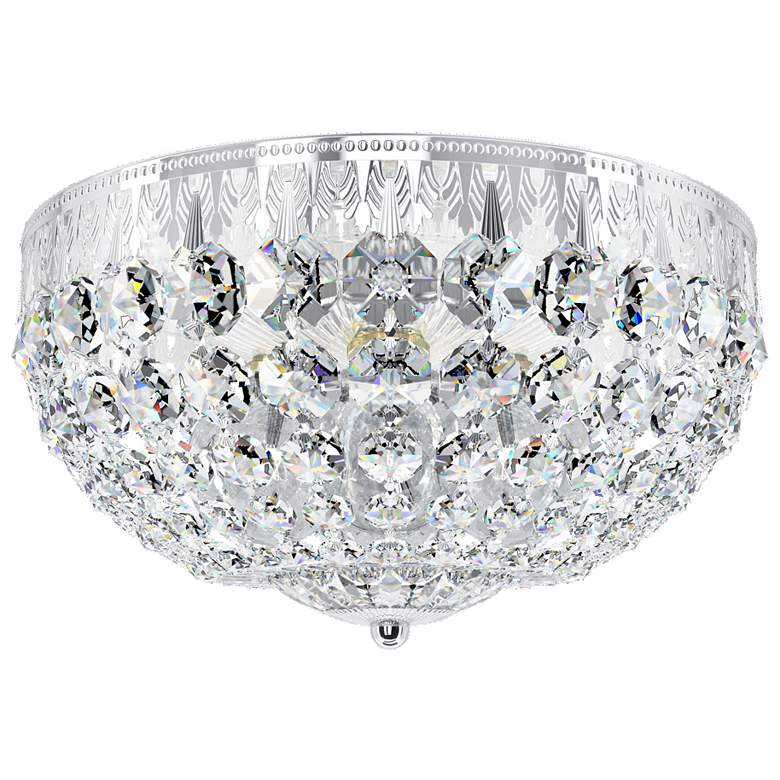 Image 1 Petit Crystal 5.5 inchH x 10 inchW 4-Light Flush Mount in Silver