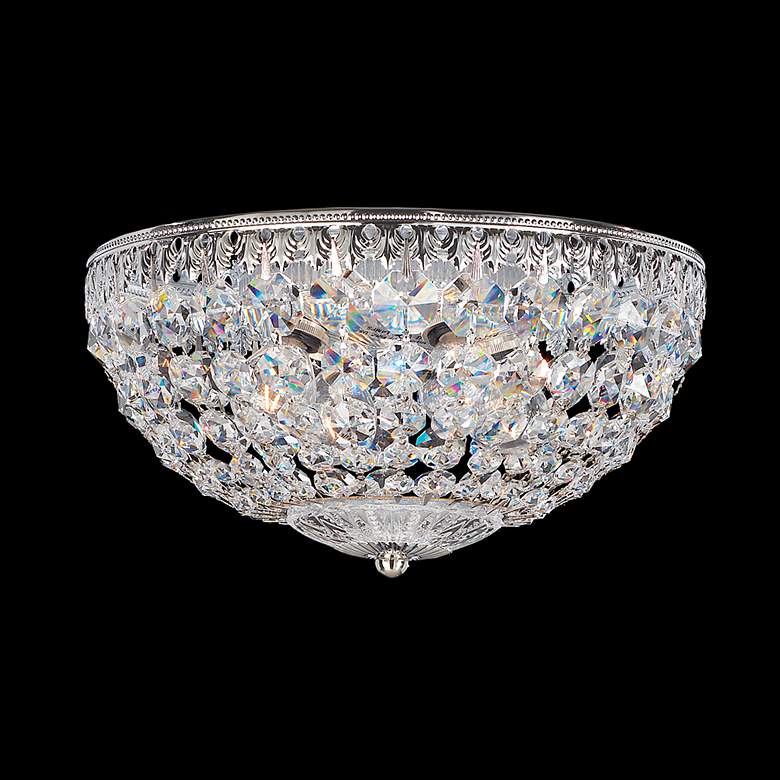 Image 2 Petit Crystal 5.5"H x 10"W 4-Light Flush Mount in Silver more views